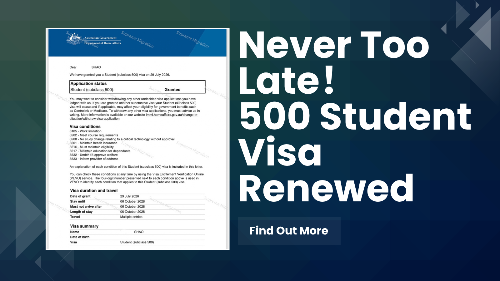 Never Too Late！